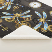 Couverture Sherpa Dragonflies de Steampunk sur arrière - plan rayé b (3/4)