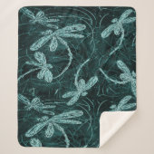 Couverture Sherpa Dragonfly Disco Midnight Blue (Devant)