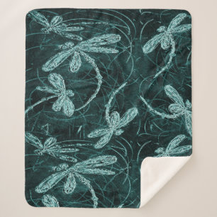 Couverture Sherpa Dragonfly Disco Midnight Blue