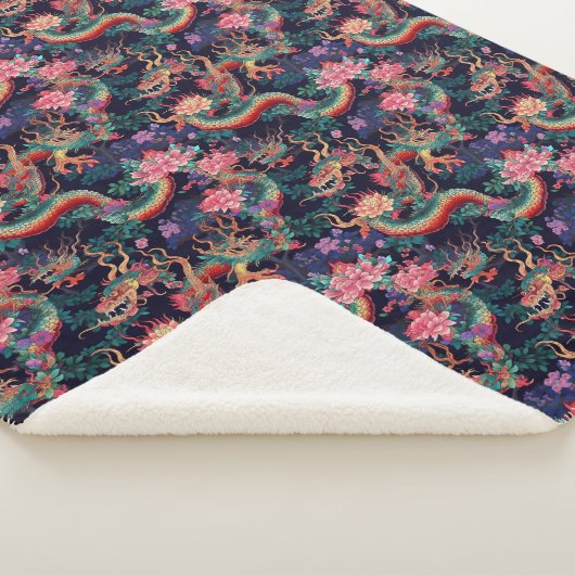 Couverture Sherpa Dragons et fleurs de néon (3/4)