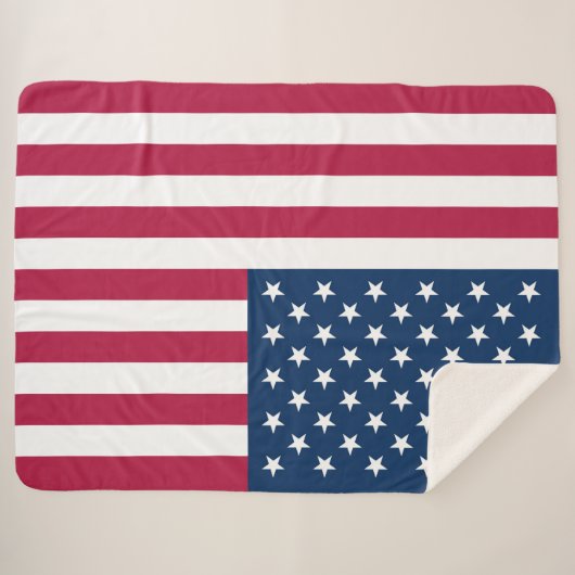 Couverture Sherpa Drapeau américain (Devant (Horizontal))