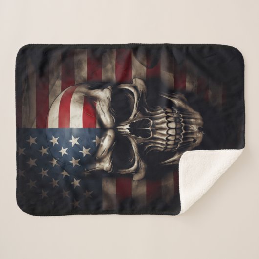 Couverture Sherpa Drapeau américain (Devant (Horizontal))