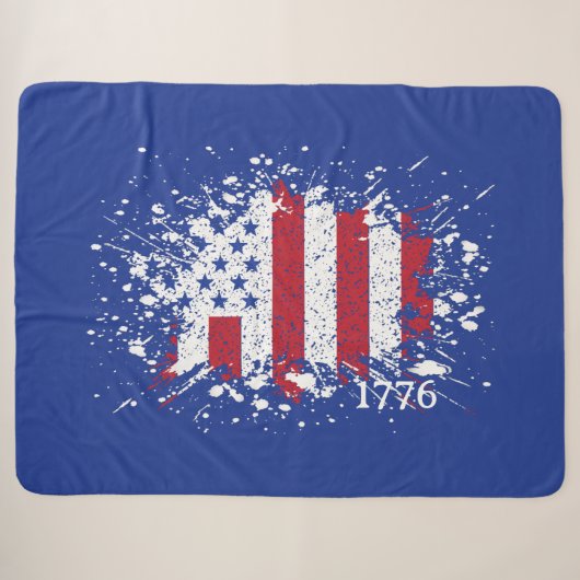 Couverture Sherpa Drapeau américain de la paix 1776 (Devant (Horizontal))