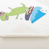 Couverture Sherpa Drapeau américain Dinosaur Surfing (3/4)