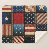 Couverture Sherpa Drapeau Américain, Motif sans chichi. (Devant (Horizontal))