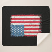 Couverture Sherpa Drapeau Américain Patriotique Pour Hommes Femmes E (Devant (Horizontal))