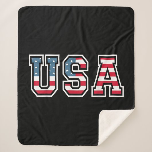 Couverture Sherpa Drapeau Américain Patriotique Pour Hommes Femmes E (Devant)
