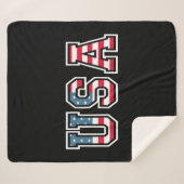 Couverture Sherpa Drapeau Américain Patriotique Pour Hommes Femmes E (Devant (Horizontal))