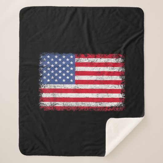 Couverture Sherpa Drapeau Américain Patriotique Pour Hommes Femmes E (Devant)