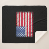 Couverture Sherpa Drapeau Américain Patriotique Pour Hommes Femmes E (Devant (Horizontal))