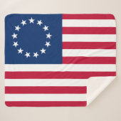 Couverture Sherpa Drapeau Betsy Ross Old Glory américain (Devant (Horizontal))