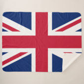 Couverture Sherpa Drapeau bleu blanc rouge Union Jack patriotique (Devant (Horizontal))