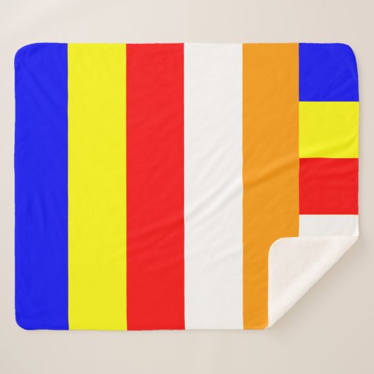Couverture Sherpa Drapeau bouddhiste Couleurs Bouddhisme Symbolisme (Devant (Horizontal))