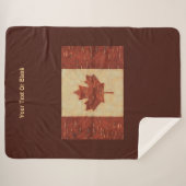 Couverture Sherpa Drapeau Canadien Sur L'Écorce De Birch Intérieur (Devant (Horizontal))
