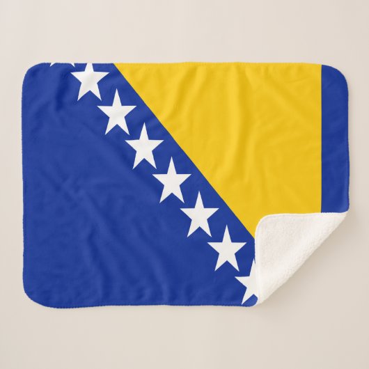 Couverture Sherpa Drapeau de Bosnie-Herzégovine patriotique (Devant (Horizontal))