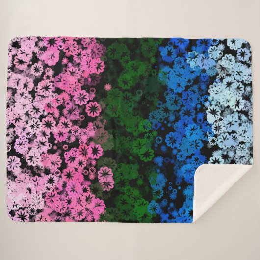 Couverture Sherpa Drapeau de fierté Omniromantique Fleuris Mignon Ré (Devant (Horizontal))