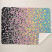 Couverture Sherpa Drapeau de fierté polygender pixelisé funky tripan (Devant (Horizontal))