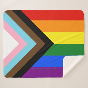 Couverture Sherpa Drapeau de fierté Progress Pride de SlipperyJoe si