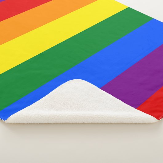 Couverture Sherpa Drapeau de gay pride d'arc-en-ciel (3/4)
