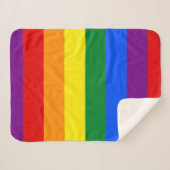 Couverture Sherpa Drapeau de gay pride d'arc-en-ciel (Devant (Horizontal))