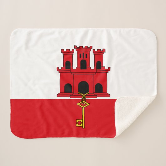 Couverture Sherpa Drapeau de Gibraltar (Devant (Horizontal))