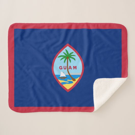 Couverture Sherpa Drapeau de Guam (Devant (Horizontal))
