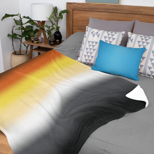 Couverture Sherpa Drapeau de la fierté d'ours gris dégradé - Drapeau