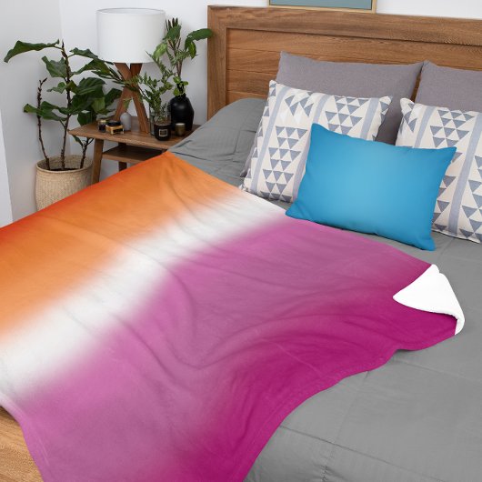 Couverture Sherpa Drapeau de la fierté lesbienne à dégradé – Drapeau
