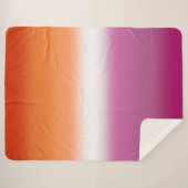 Couverture Sherpa Drapeau de la fierté lesbienne à dégradé – Drapeau (Devant (Horizontal))