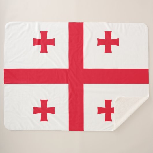 Couverture Sherpa Drapeau de la Géorgie (Devant (Horizontal))