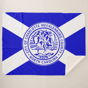 Couverture Sherpa Drapeau de la ville de Charlotte (Caroline du Nord