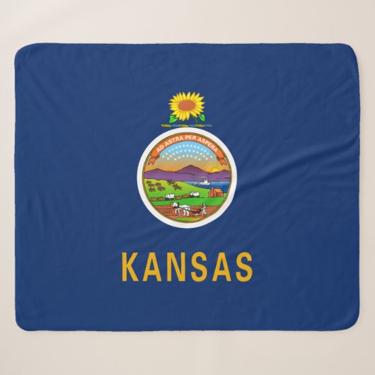 Couverture Sherpa Drapeau de l'État du Kansas (Devant (Horizontal))