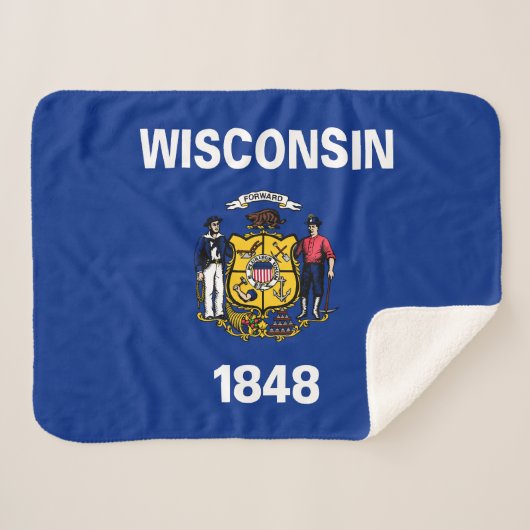 Couverture Sherpa Drapeau de l'État du Wisconsin (Devant (Horizontal))