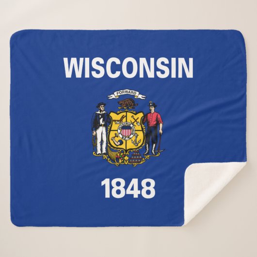 Couverture Sherpa Drapeau de l'État du Wisconsin (Devant (Horizontal))