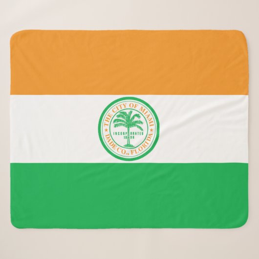 Couverture Sherpa Drapeau de Miami (Floride) (Devant (Horizontal))