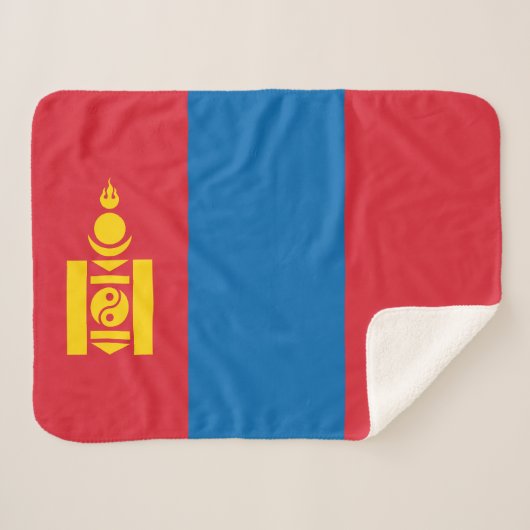 Couverture Sherpa Drapeau de Mongolie (Devant (Horizontal))