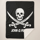 Couverture Sherpa Drapeau de pirate de jolly roger avec le nom (Devant)
