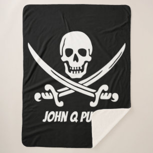 Couverture Sherpa Drapeau de pirate de jolly roger avec le nom