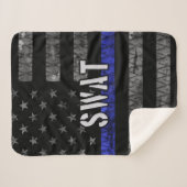 Couverture Sherpa Drapeau de police SWAT en état de détresse (Devant (Horizontal))