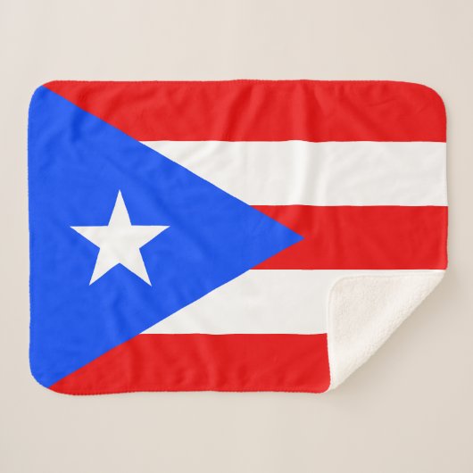 Couverture Sherpa Drapeau de Porto Rico (Devant (Horizontal))