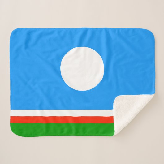 Couverture Sherpa Drapeau de Sakha (Devant (Horizontal))