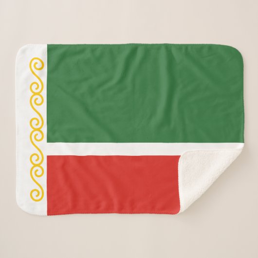 Couverture Sherpa Drapeau de Tchétchénie (Devant (Horizontal))