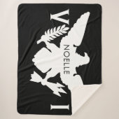 Couverture Sherpa Drapeau des îles Vierges américaines, noir et blan (Devant)