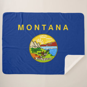 Couverture Sherpa Drapeau d'Etat du Montana (USA) Sherpa Blanket