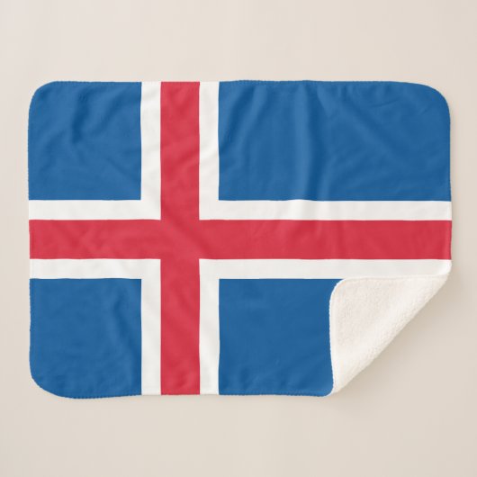 Couverture Sherpa Drapeau d'Islande (Devant (Horizontal))