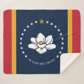 Couverture Sherpa Drapeau du Mississippi - Nouveau Drapeau de Magnol (Devant (Horizontal))