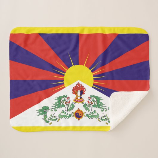 Couverture Sherpa Drapeau du Tibet libre (Devant (Horizontal))