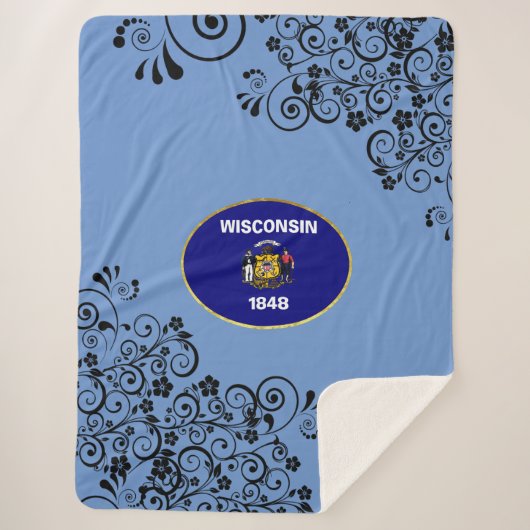 Couverture Sherpa Drapeau du Wisconsin (Devant)