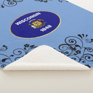 Couverture Sherpa Drapeau du Wisconsin