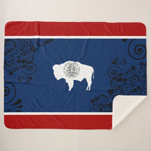 Couverture Sherpa Drapeau du Wyoming (Devant (Horizontal))